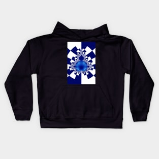 Mandelbrot Decomposition Blue & White 001 Kids Hoodie